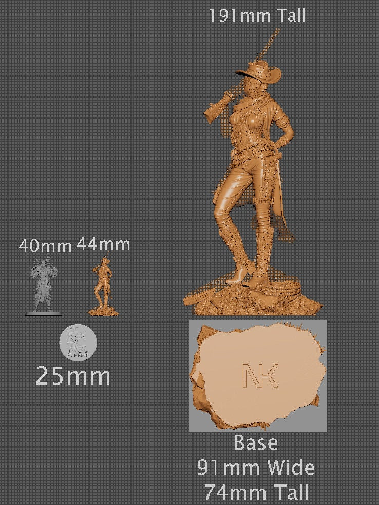 Jane the Gunslinger, Powerful NPC, Ernest Nemirovsky | Dungeons and Dragons | Pathfinder | Table Top RPG | 3D Printed Model