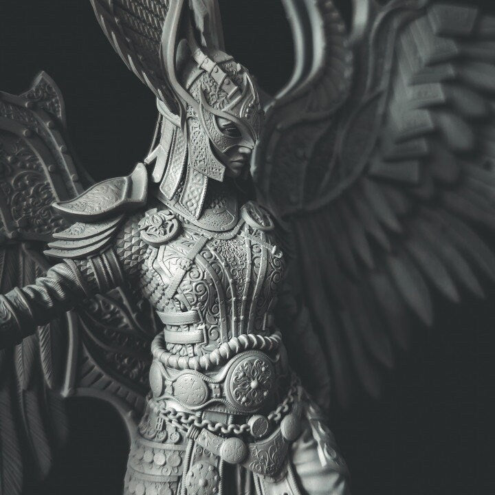 Revna the Valkyrie, Powerful NPC, Ernest Nemirovsky | Dungeons and Dragons | Pathfinder | Table Top RPG | 3D Printed Model