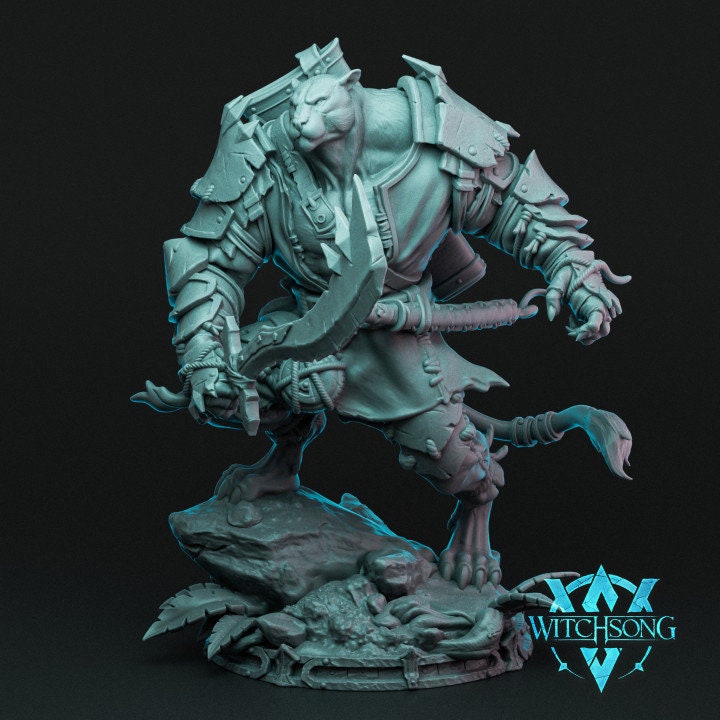 Black Claw, the Lord of the Jungle and Bust, Witchsong Miniatures | Dungeons and Dragons | Pathfinder | Table Top RPG | 3D Printed Model