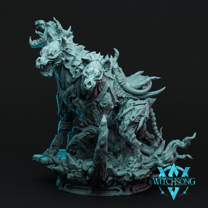 Cerberus, Guard of the Underworld, Witchsong Miniatures | Dungeons and Dragons | Pathfinder | Table Top RPG | 3D Printed Model