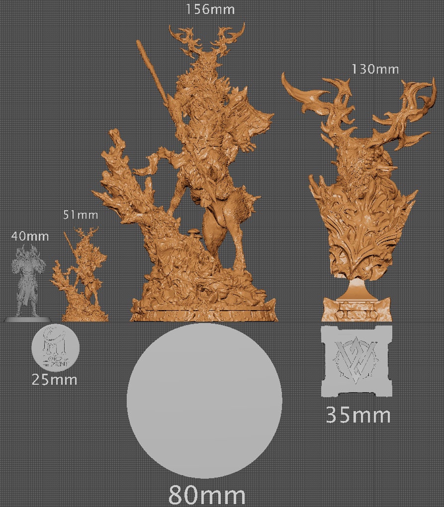 The Grove Warden, Witchsong Miniatures | Dungeons and Dragons | Pathfinder | Table Top RPG | 3D Printed Model