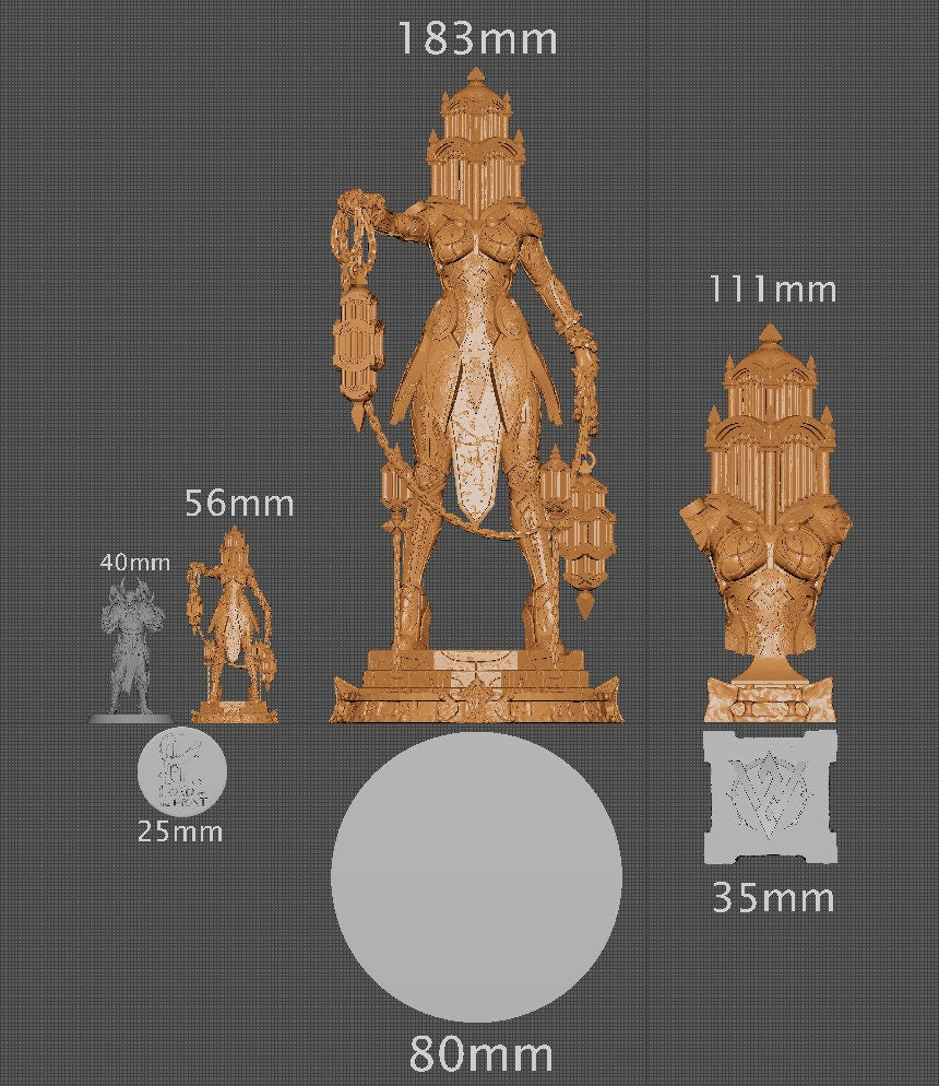 Lady of the Depths, Witchsong Miniatures | Dungeons and Dragons | Pathfinder | Table Top RPG | 3D Printed Model