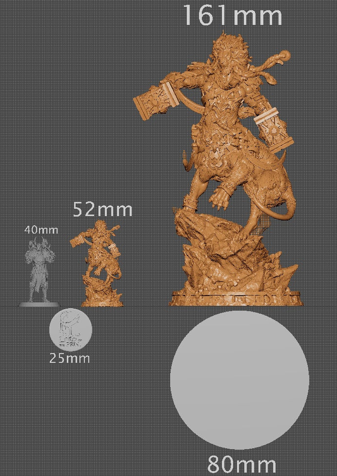 Leoron, Lord of the Lionhorde, Witchsong Miniatures | Dungeons and Dragons | Pathfinder | Table Top RPG | 3D Printed Model
