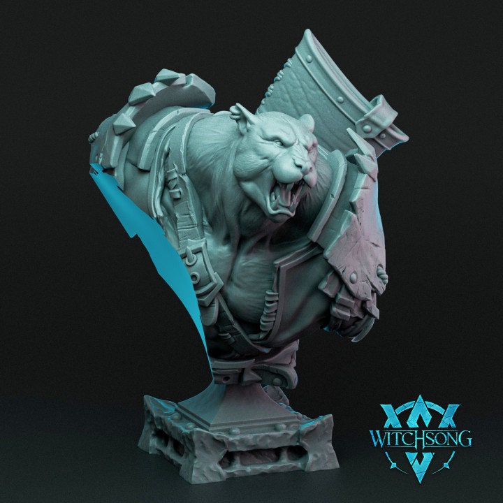 Black Claw, the Lord of the Jungle and Bust, Witchsong Miniatures | Dungeons and Dragons | Pathfinder | Table Top RPG | 3D Printed Model