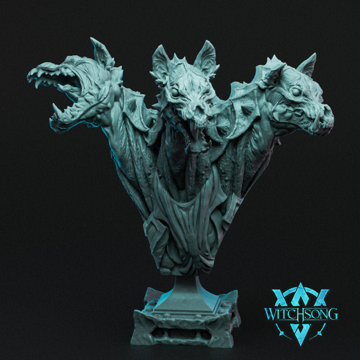 Cerberus, Guard of the Underworld, Witchsong Miniatures | Dungeons and Dragons | Pathfinder | Table Top RPG | 3D Printed Model