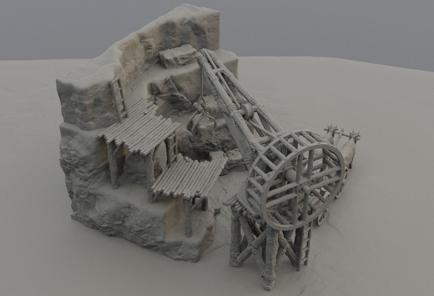 Small Stone Quarry, Miniature Land | Dungeons and Dragons | Pathfinder | Table Top RPG | 3D Printed Model