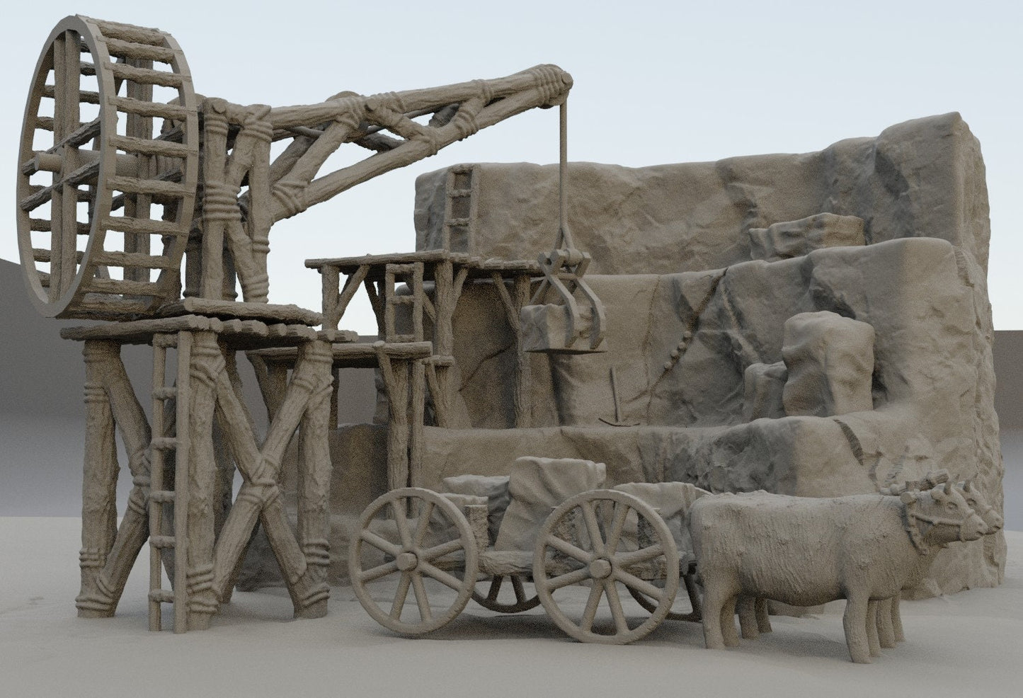Small Stone Quarry, Miniature Land | Dungeons and Dragons | Pathfinder | Table Top RPG | 3D Printed Model