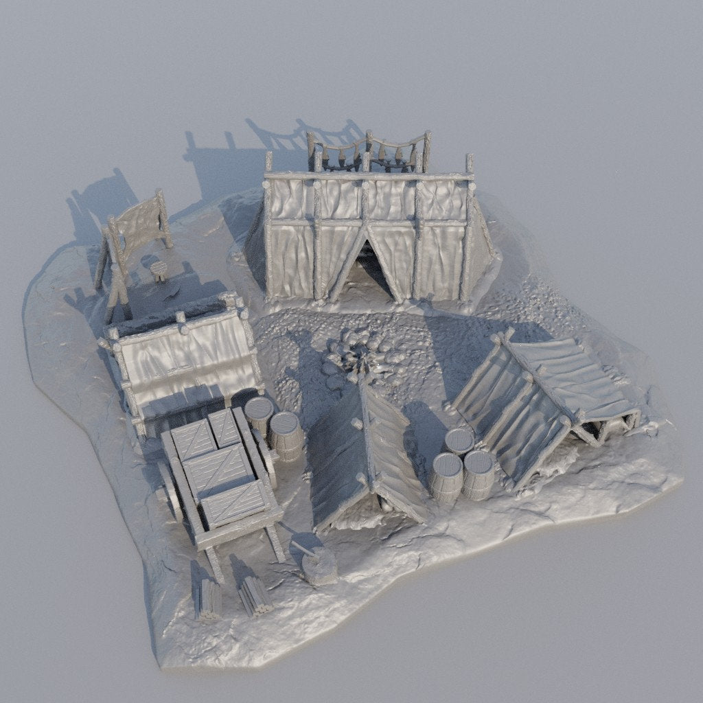 Camp Site Decoration Pack, Miniature Land | Dungeons and Dragons | Pathfinder | Table Top RPG | 3D Printed Model