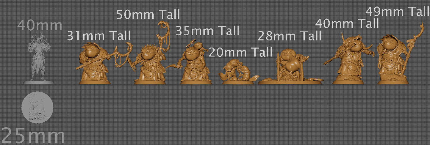 Croakers, Pack 1, Shellback Ritual, Lord of the Print | Dungeons and Dragons | Pathfinder | Table Top RPG | 3D Printed Model