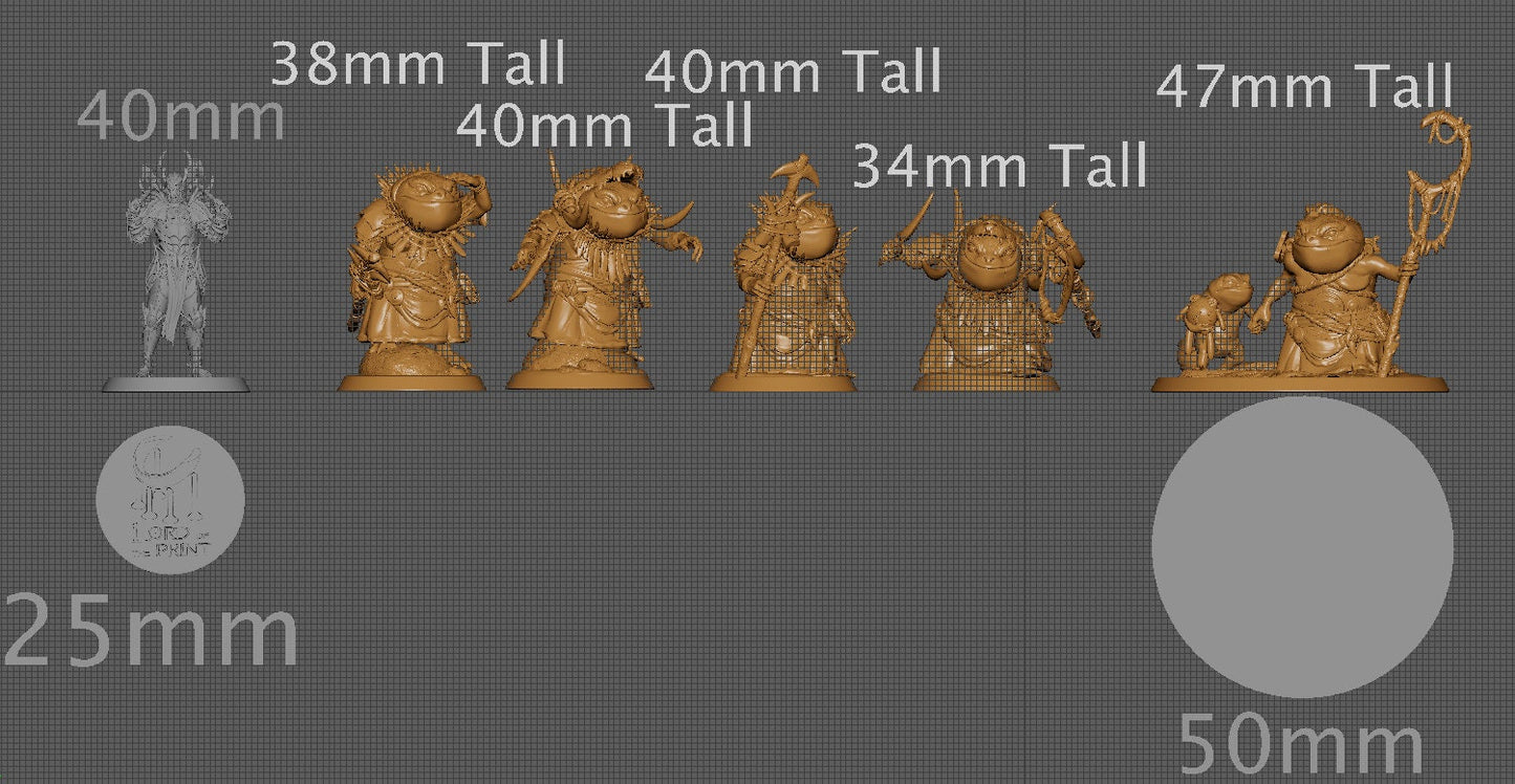 Croakers, Pack 2, Shellback Ritual, Lord of the Print | Dungeons and Dragons | Pathfinder | Table Top RPG | 3D Printed Model
