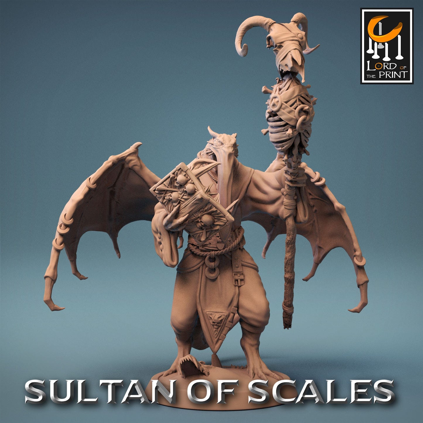 Leltor, Sultan of the Sands, Powerful NPC, Lord of the Print | Dungeons and Dragons | Pathfinder | Table Top RPG | 3D Printed Model