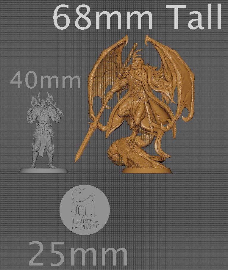 Drakeide, Sultan of the Sands, Powerful NPC, Lord of the Print | Dungeons and Dragons | Pathfinder | Table Top RPG | 3D Printed Model