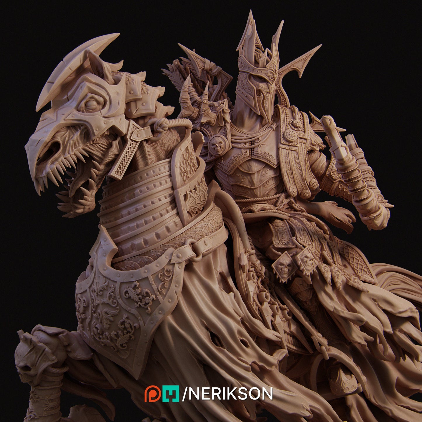 The Four Horsemen, Conquest, Mounted, Powerful NPC, Ernest Nemirovsky | Dungeons and Dragons | Pathfinder | Table Top RPG | 3D Printed Model