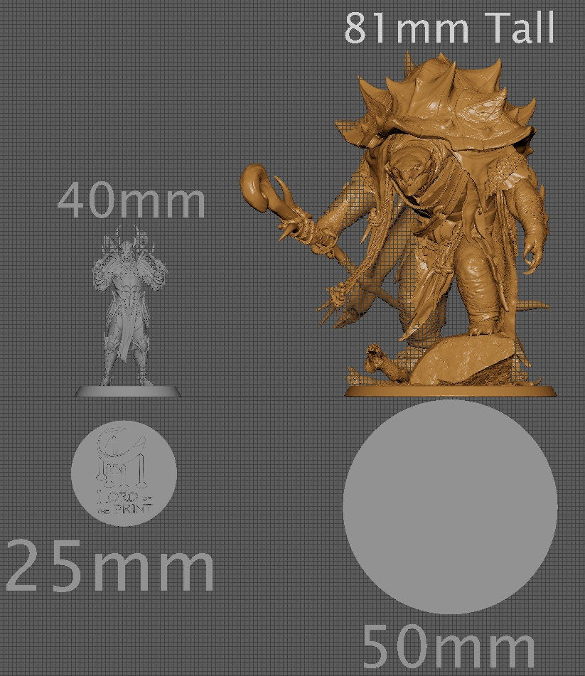 Nulka, Shellspike, Shellback Ritual, Powerful NPC, Lord of the Print | Dungeons and Dragons | Pathfinder | Table Top RPG | 3D Printed Model