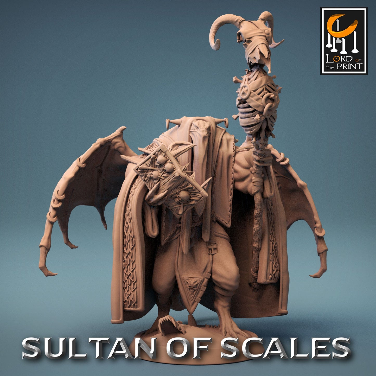 Leltor, Sultan of the Sands, Powerful NPC, Lord of the Print | Dungeons and Dragons | Pathfinder | Table Top RPG | 3D Printed Model