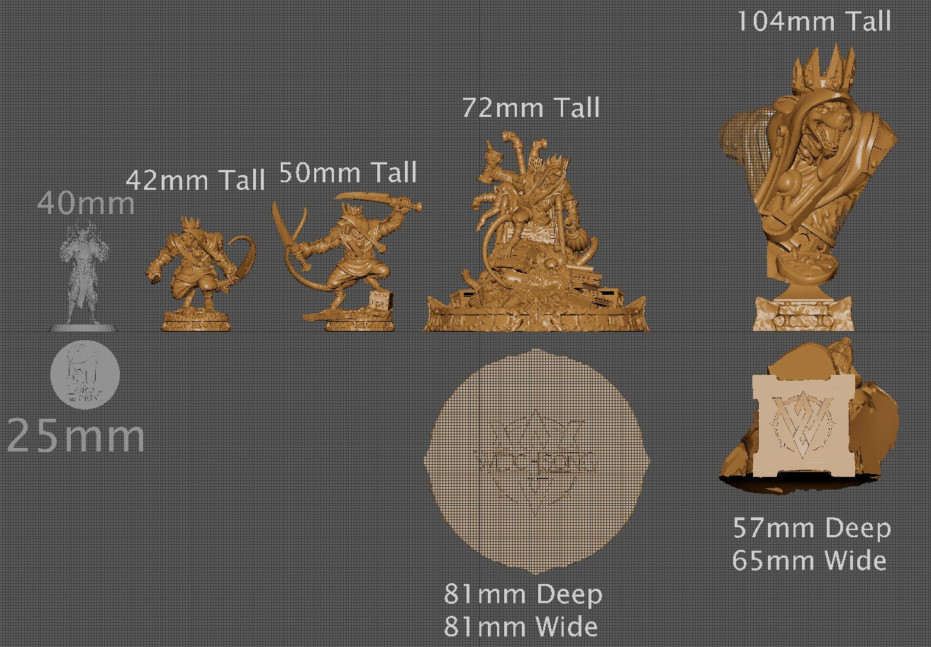 The Ratking, Witchsong Miniatures | Dungeons and Dragons | Pathfinder | Table Top RPG | 3D Printed Model