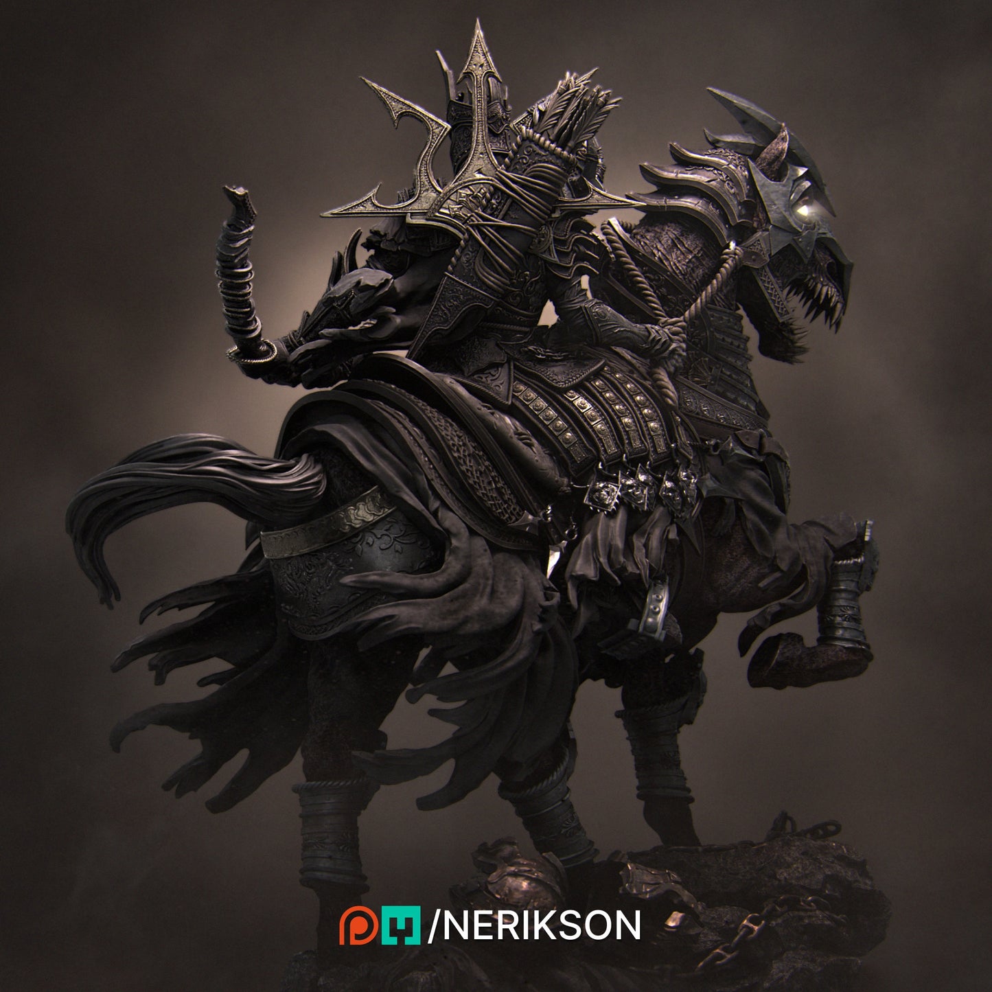 The Four Horsemen, Conquest, Mounted, Powerful NPC, Ernest Nemirovsky | Dungeons and Dragons | Pathfinder | Table Top RPG | 3D Printed Model