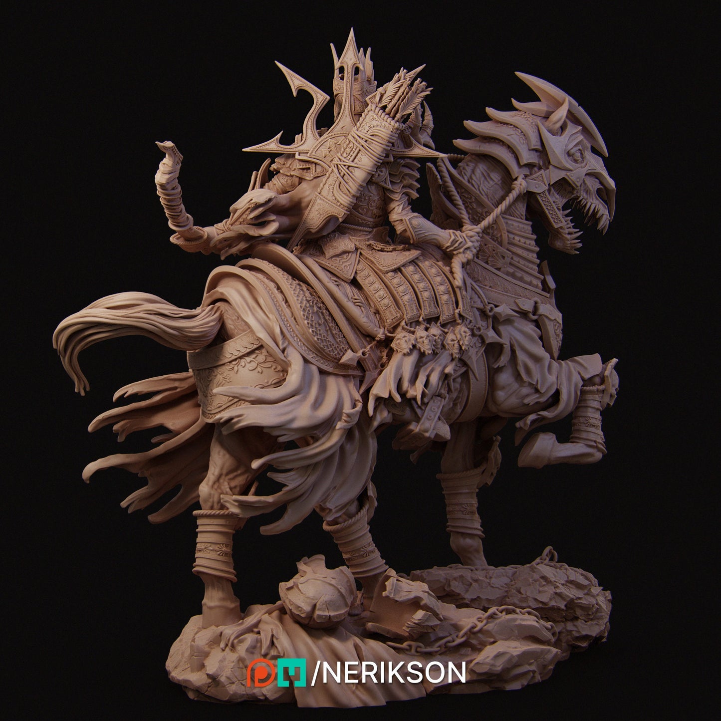 The Four Horsemen, Conquest, Mounted, Powerful NPC, Ernest Nemirovsky | Dungeons and Dragons | Pathfinder | Table Top RPG | 3D Printed Model