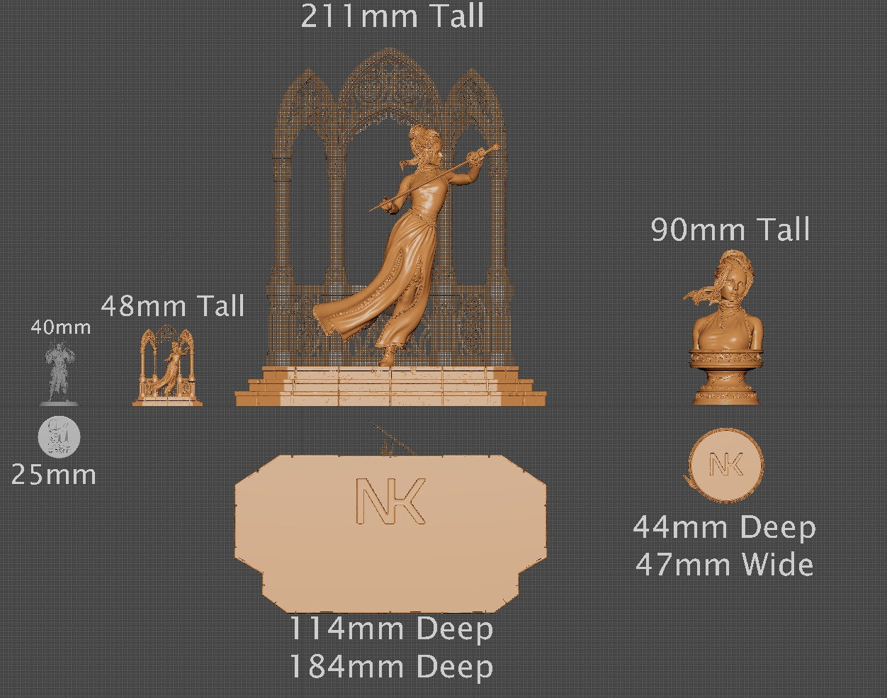Luna, Standalone, Powerful NPC, Ernest Nemirovsky | Dungeons and Dragons | Pathfinder | Table Top RPG | 3D Printed Model