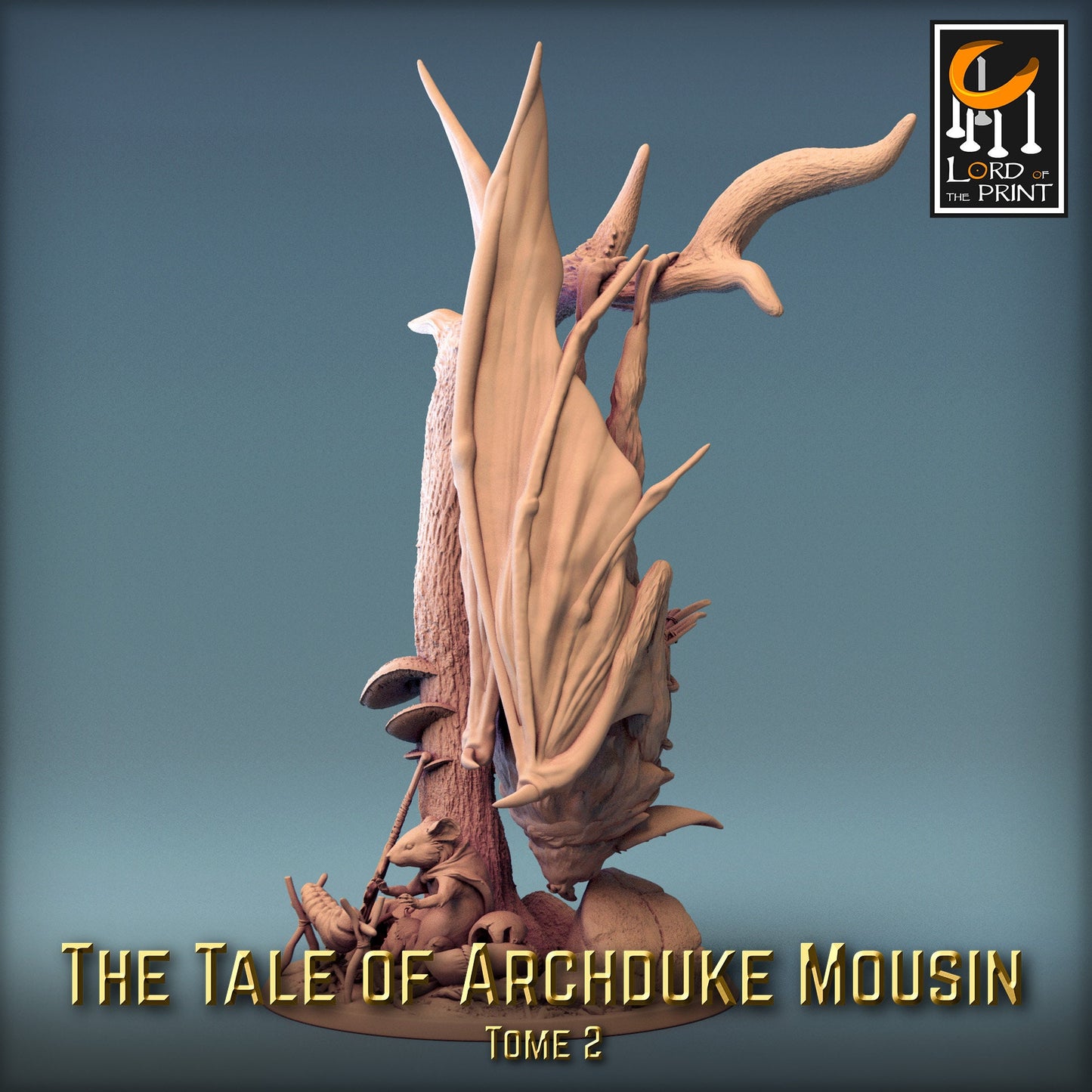 Bat Riders! The Tale of Archduke Mousin Tome 2, Lord of the Print | Dungeons and Dragons | Pathfinder | Table Top RPG | 3D Printed Model