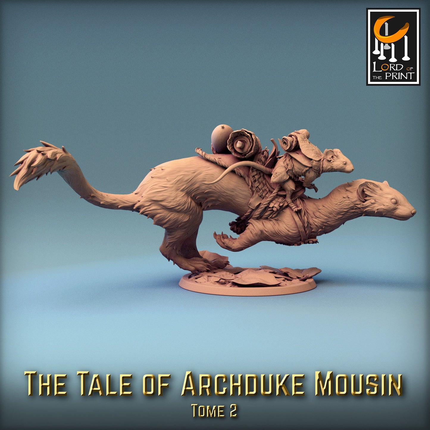 Weasel Riders! The Tale of Archduke Mousin Tome 2, Lord of the Print | Dungeons and Dragons | Pathfinder | Table Top RPG | 3D Printed Model