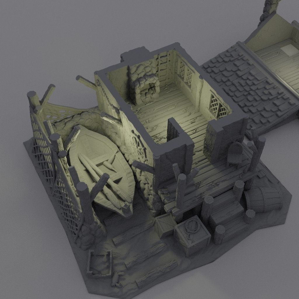 Fishermans Shack, Miniature Land | Dungeons and Dragons | Pathfinder | Table Top RPG | 3D Printed Model