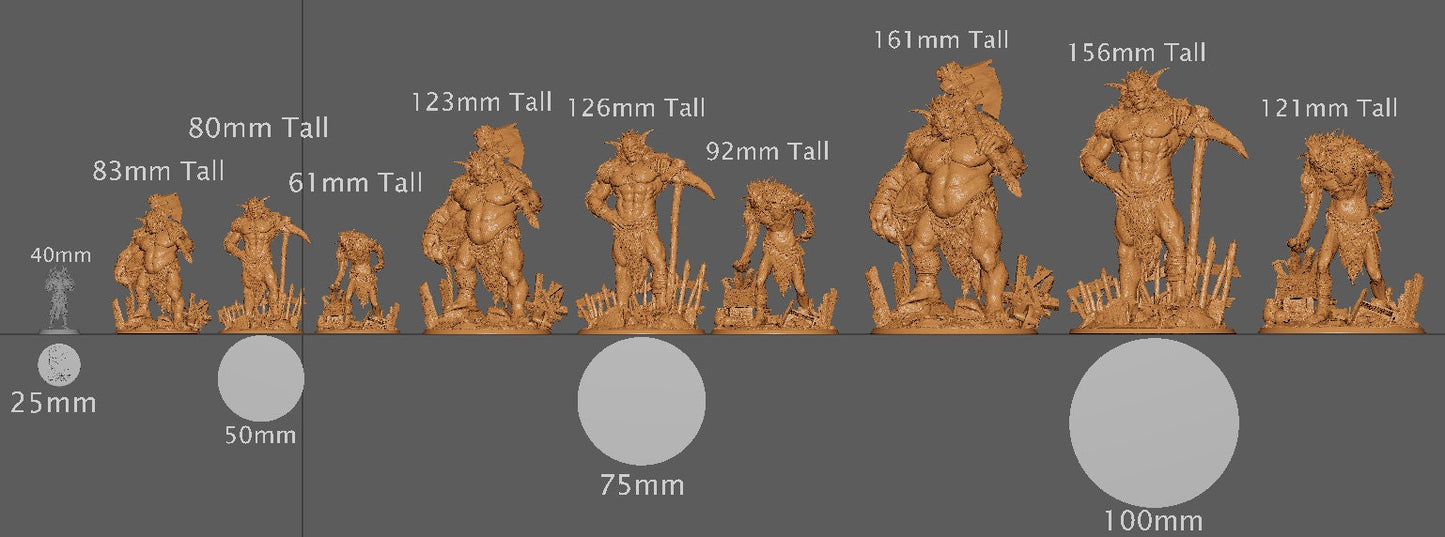 The Ice Trolls, 3 Poses, Lord of the Print | Dungeons and Dragons | Pathfinder | Table Top RPG | 3D Printed Model
