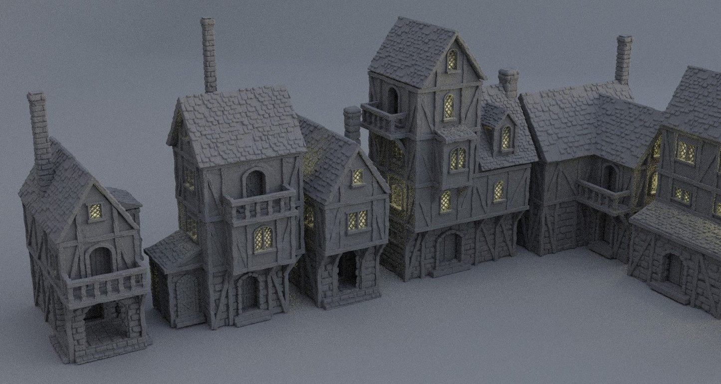 Modular Town District, Miniature Land | Dungeons and Dragons | Pathfinder | Table Top RPG | 3D Printed Model