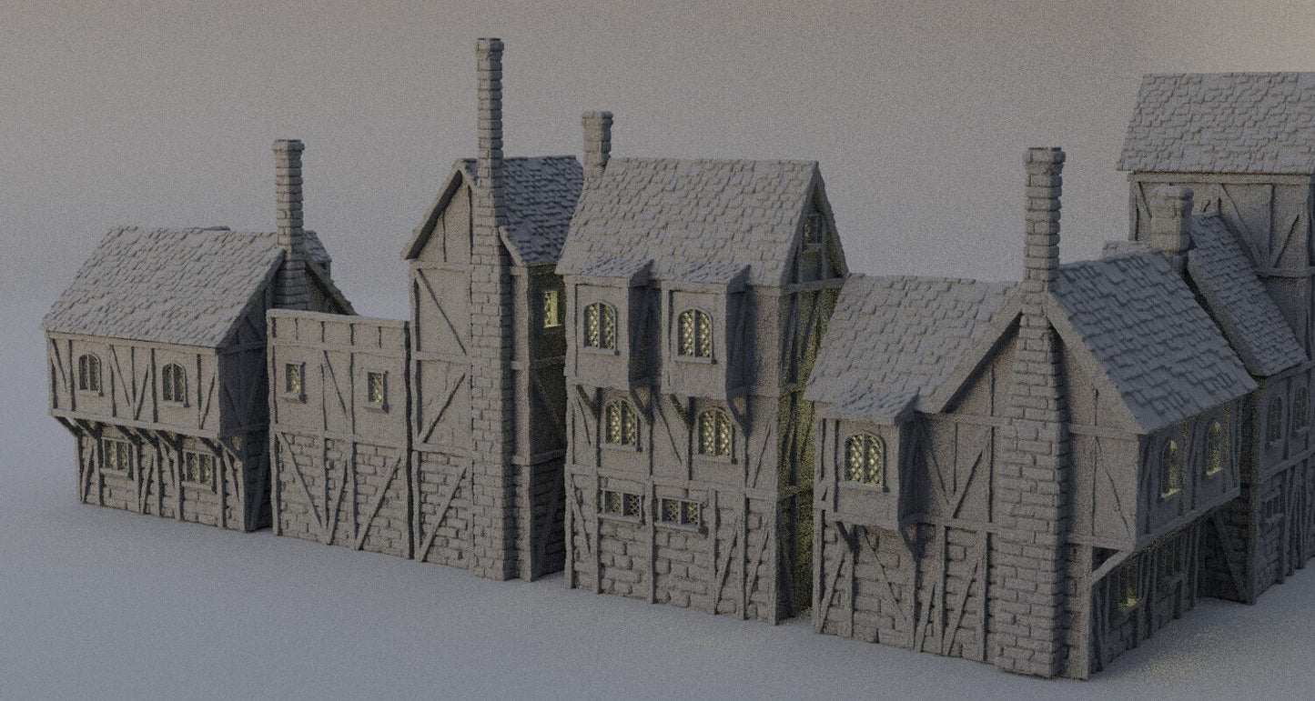 Modular Town District, Miniature Land | Dungeons and Dragons | Pathfinder | Table Top RPG | 3D Printed Model