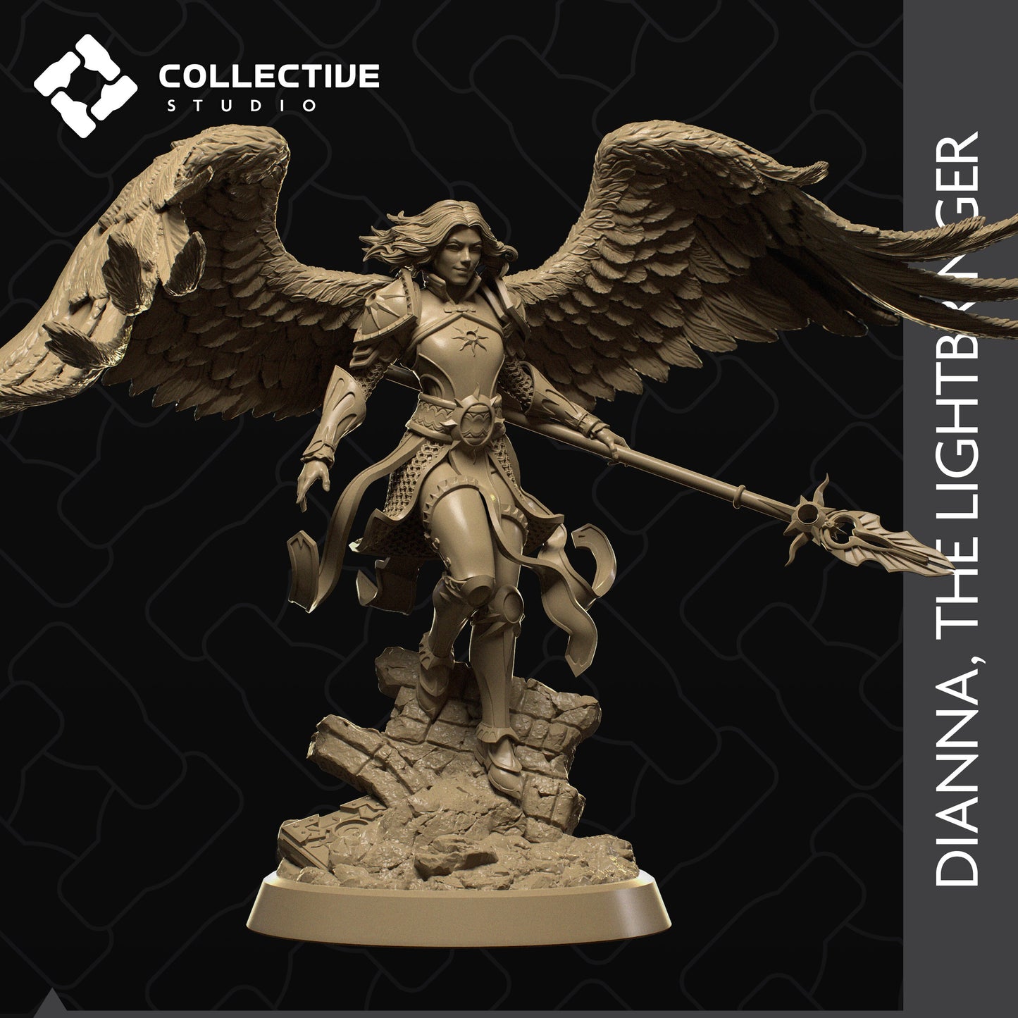 Diana, Collective Studios | Dungeons and Dragons | Pathfinder | Table Top RPG | 3D Printed Model