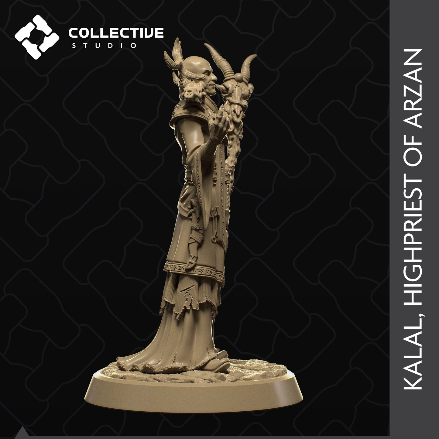 Kalal, The Highpriest, Collective Studios | Dungeons and Dragons | Pathfinder | Table Top RPG | 3D Printed Model