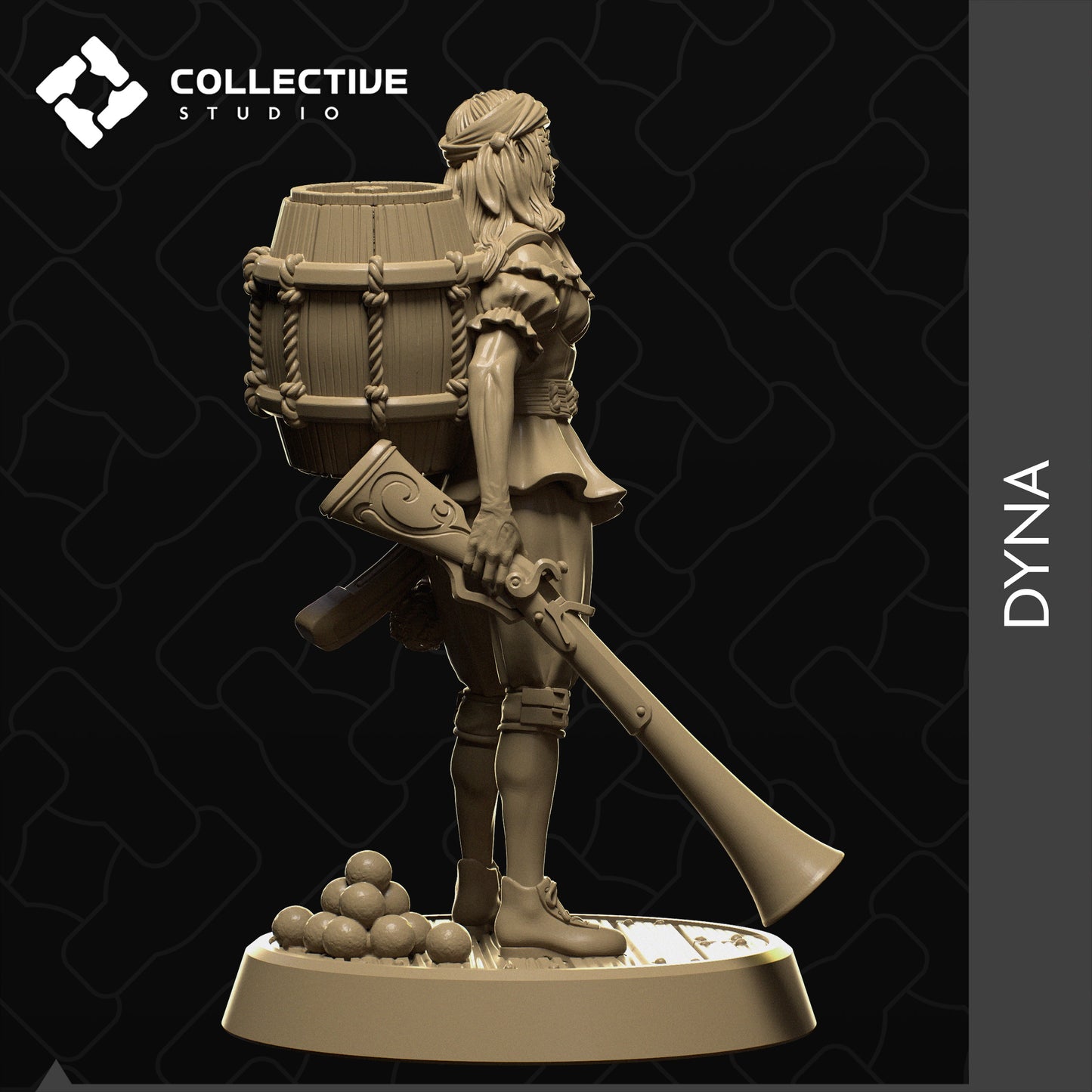 Dyna, Collective Studios | Dungeons and Dragons | Pathfinder | Table Top RPG | 3D Printed Model