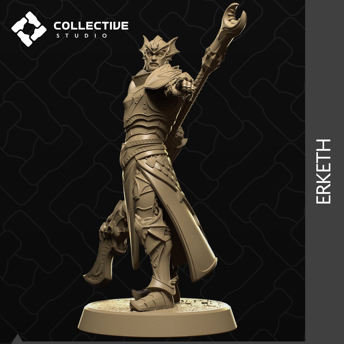 Erketh, Collective Studios | Dungeons and Dragons | Pathfinder | Table Top RPG | 3D Printed Model