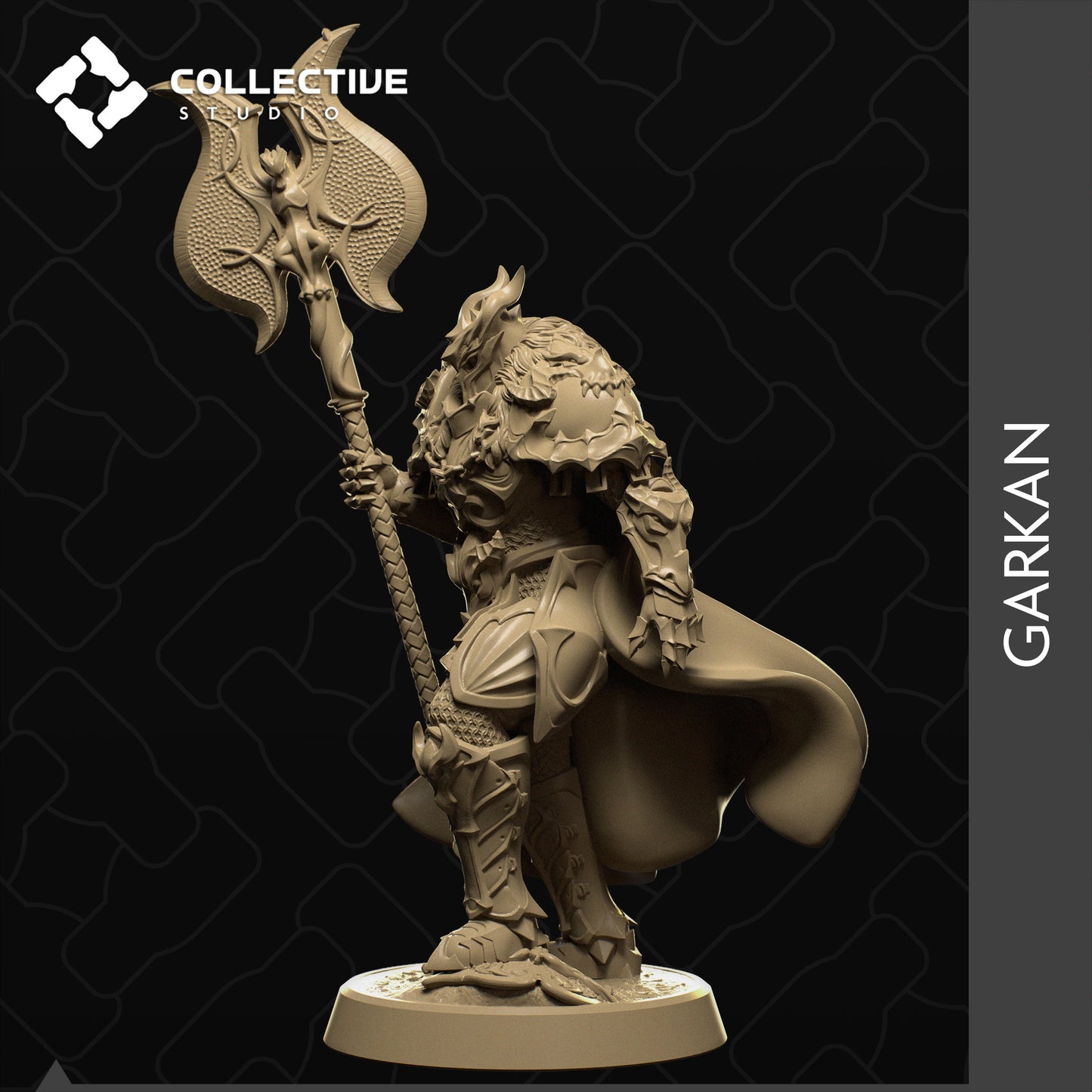 Garkan, Collective Studios | Dungeons and Dragons | Pathfinder | Table Top RPG | 3D Printed Model