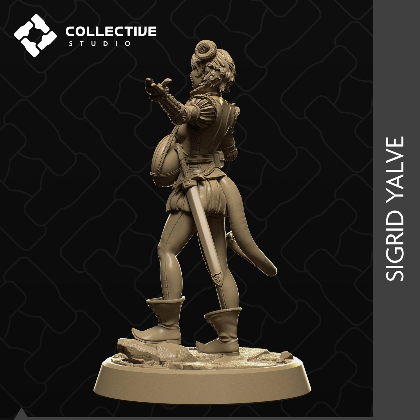 Sigrid, Collective Studios | Dungeons and Dragons | Pathfinder | Table Top RPG | 3D Printed Model