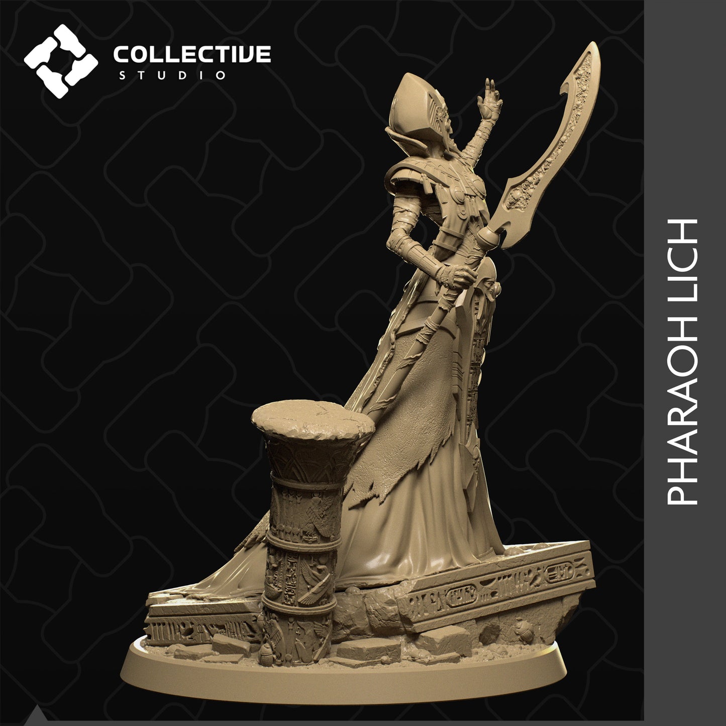 Mummy Lord, Lich, Collective Studios | Dungeons and Dragons | Pathfinder | Table Top RPG | 3D Printed Model