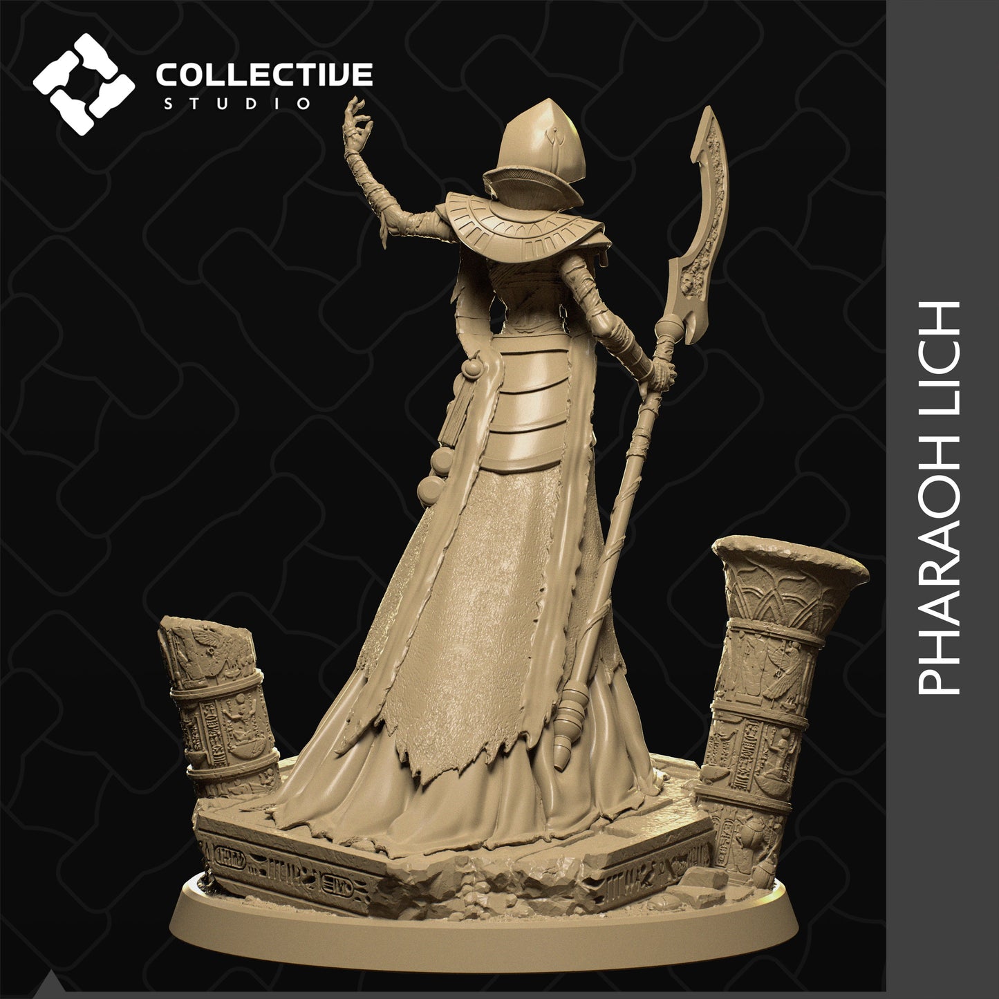 Mummy Lord, Lich, Collective Studios | Dungeons and Dragons | Pathfinder | Table Top RPG | 3D Printed Model