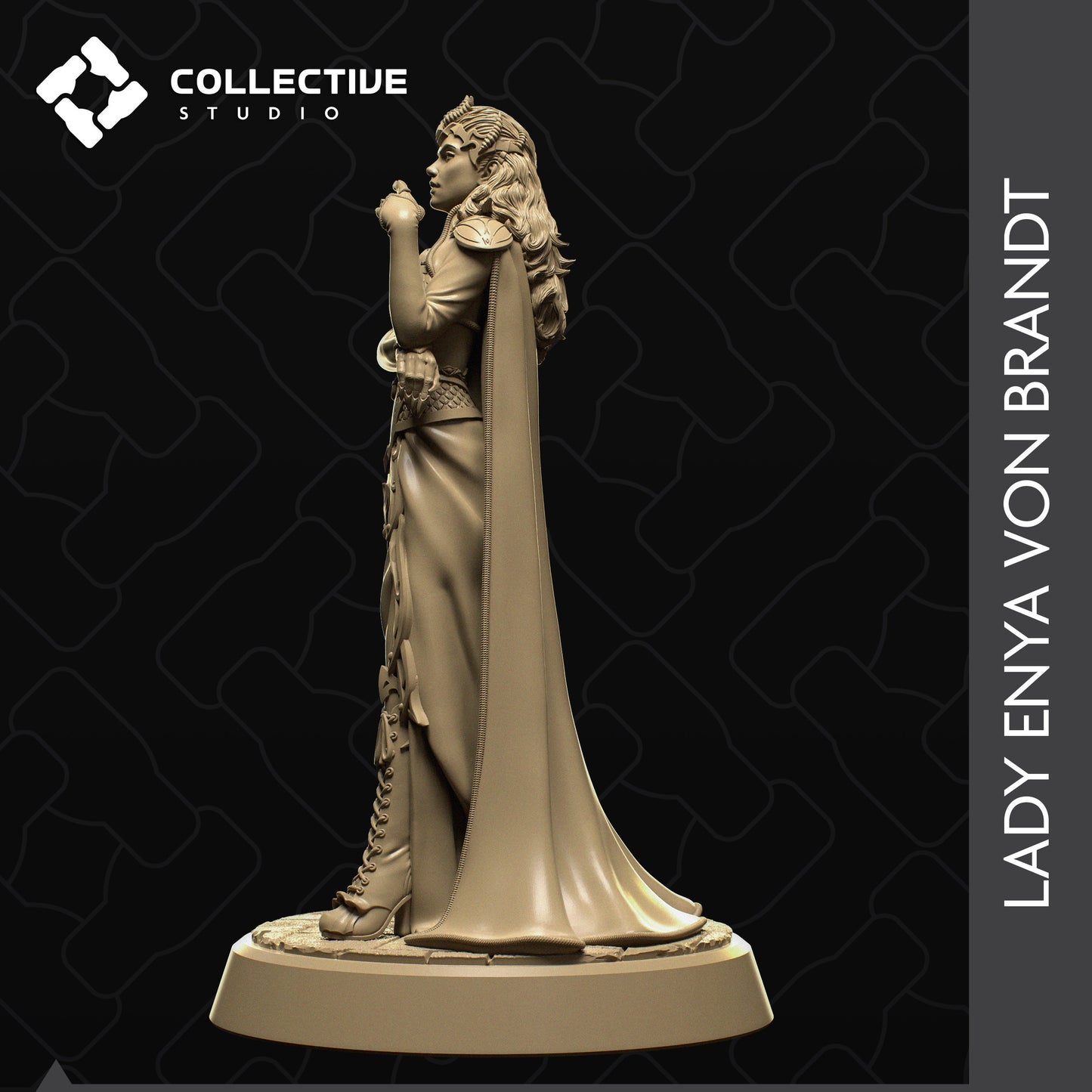 Lady Enya, Collective Studios | Dungeons and Dragons | Pathfinder | Table Top RPG | 3D Printed Model