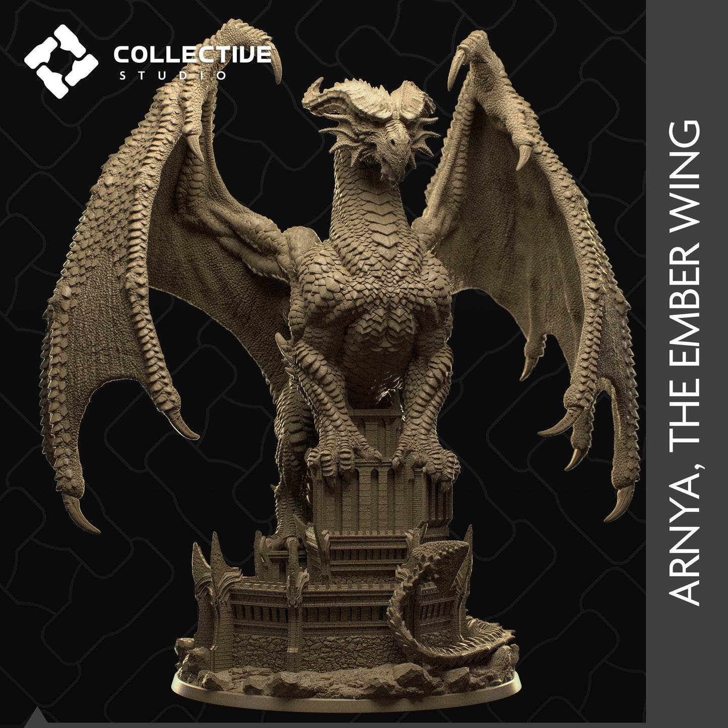 Arnya, Red Dragon, Collective Studios | Dungeons and Dragons | Pathfinder | Table Top RPG | 3D Printed Model
