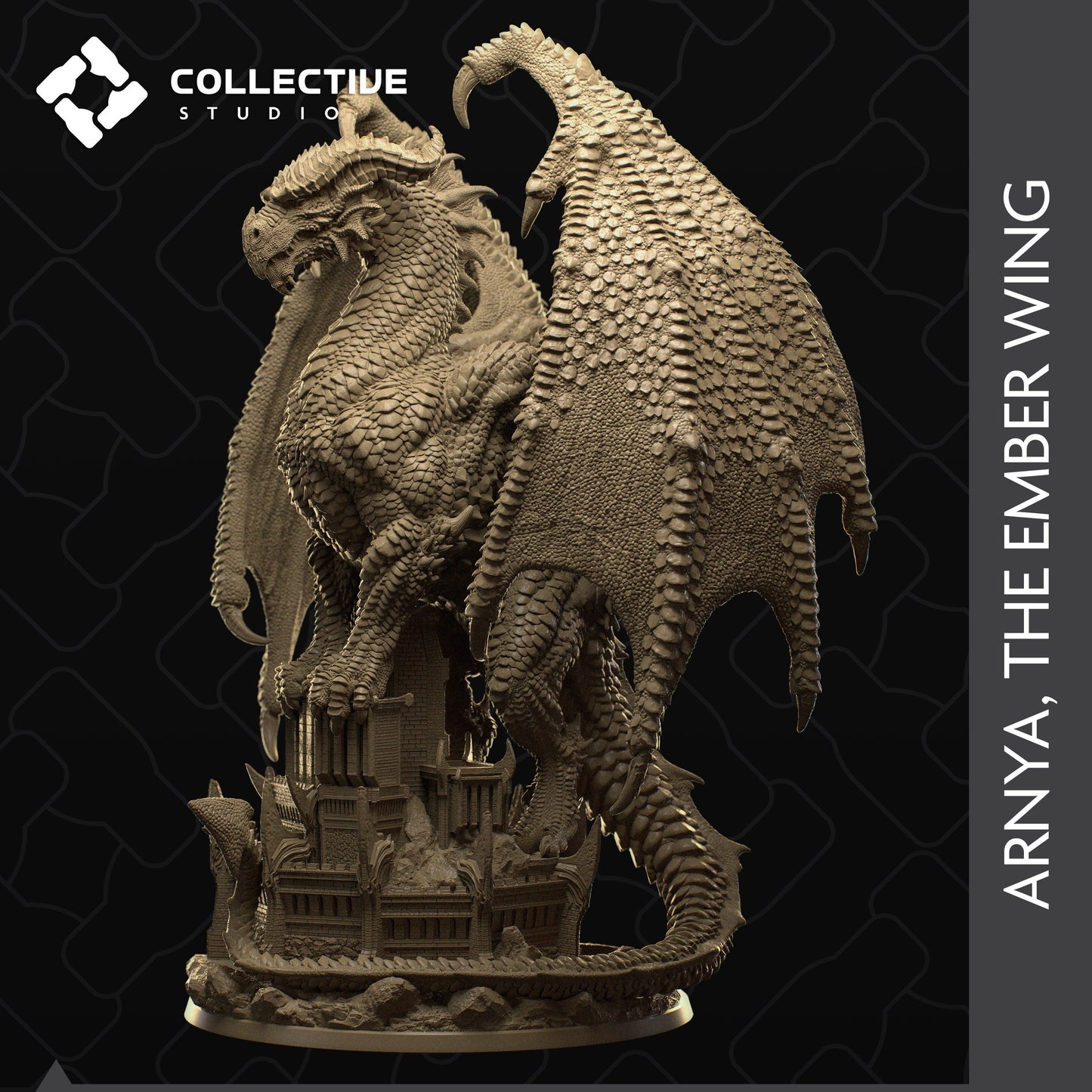 Arnya, Red Dragon, Collective Studios | Dungeons and Dragons | Pathfinder | Table Top RPG | 3D Printed Model
