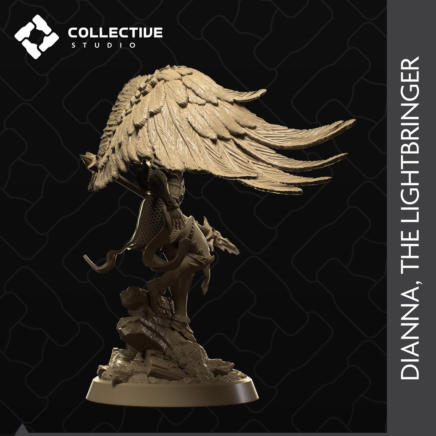Diana, Collective Studios | Dungeons and Dragons | Pathfinder | Table Top RPG | 3D Printed Model