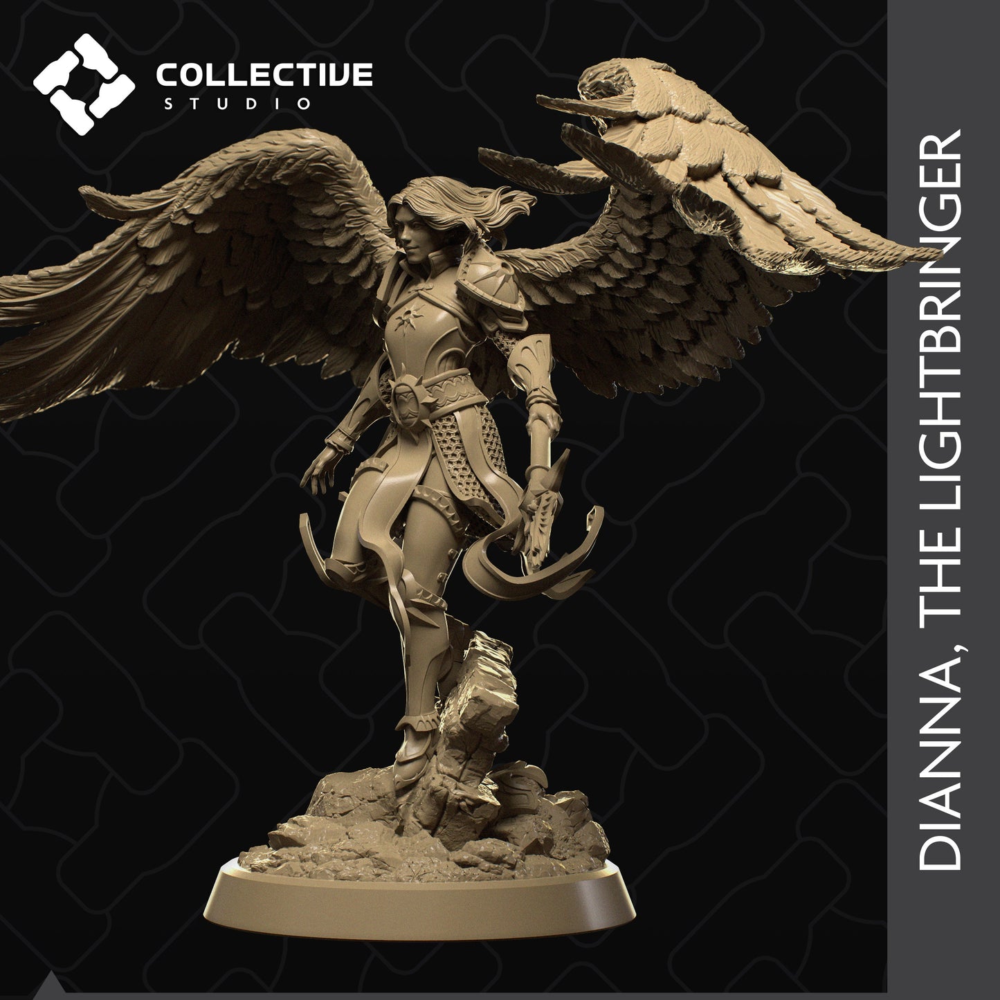 Diana, Collective Studios | Dungeons and Dragons | Pathfinder | Table Top RPG | 3D Printed Model
