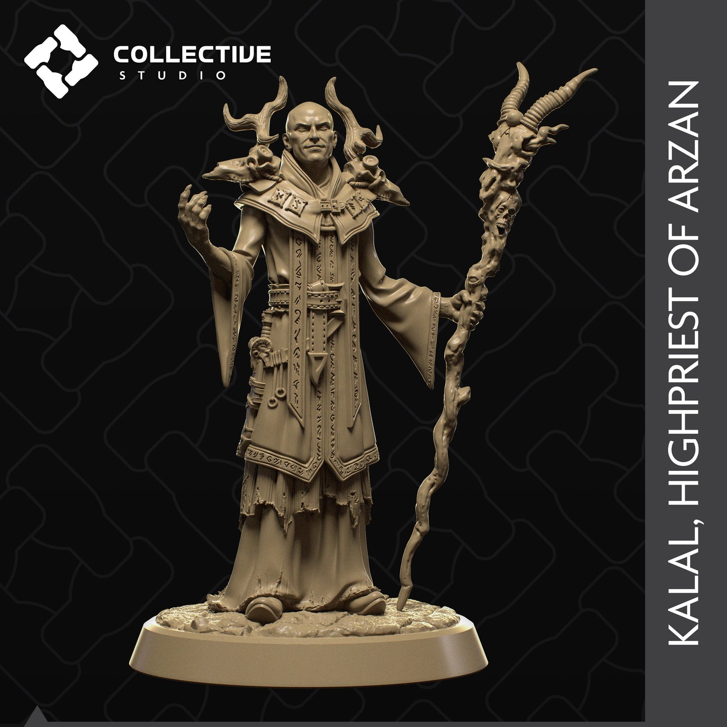 Kalal, The Highpriest, Collective Studios | Dungeons and Dragons | Pathfinder | Table Top RPG | 3D Printed Model