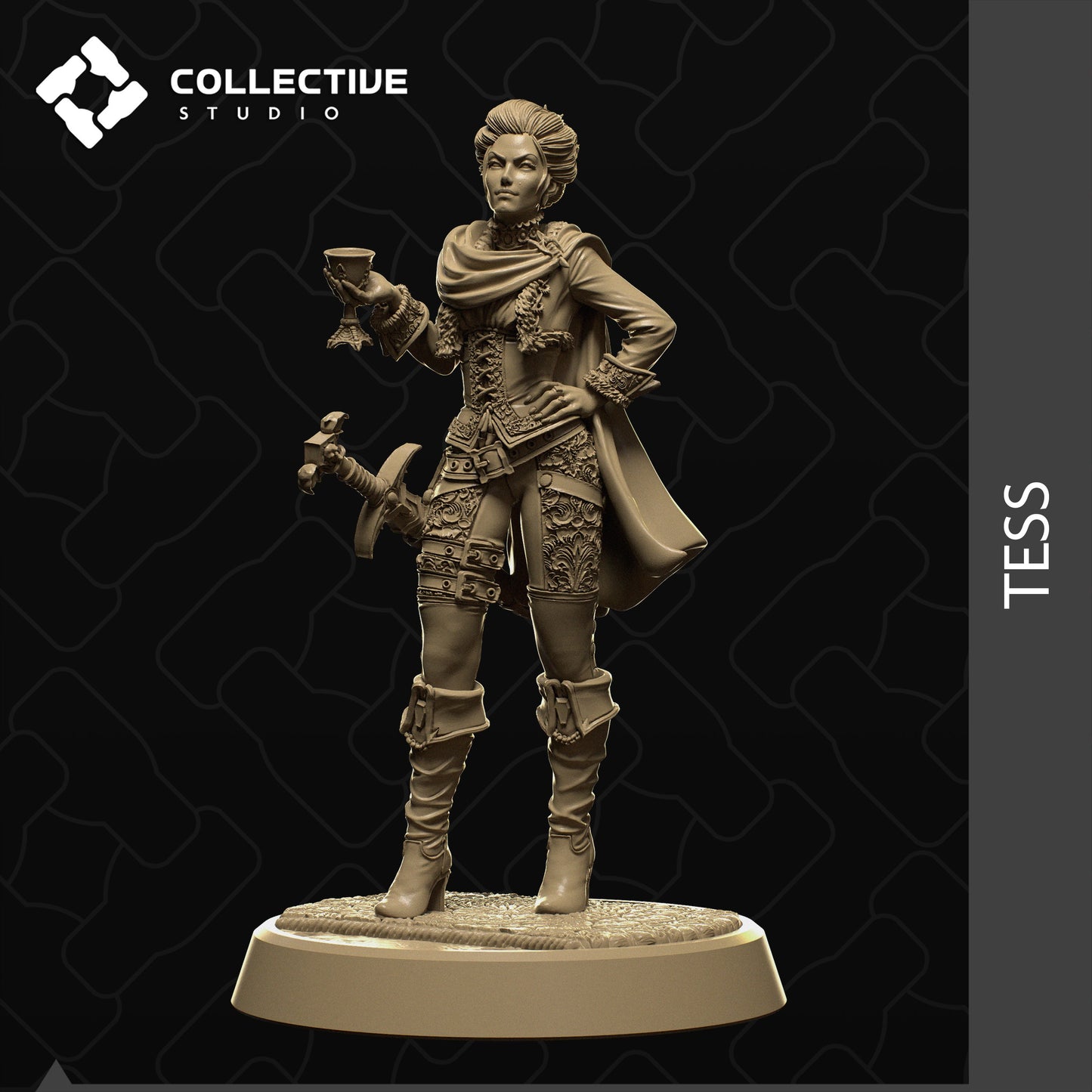 Tess, Collective Studios | Dungeons and Dragons | Pathfinder | Table Top RPG | 3D Printed Model