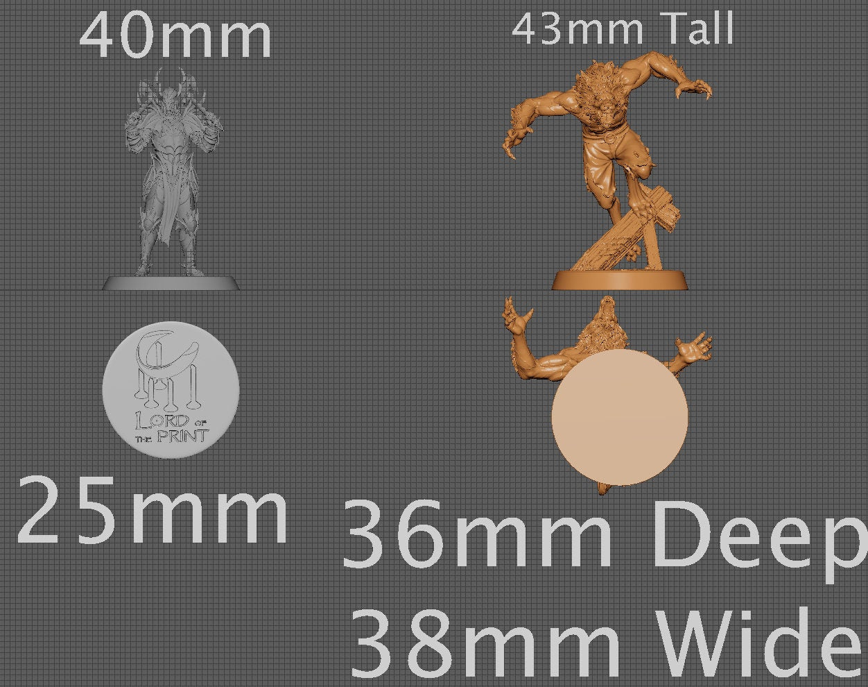 Werewolf, Collective Studios | Dungeons and Dragons | Pathfinder | Table Top RPG | 3D Printed Model