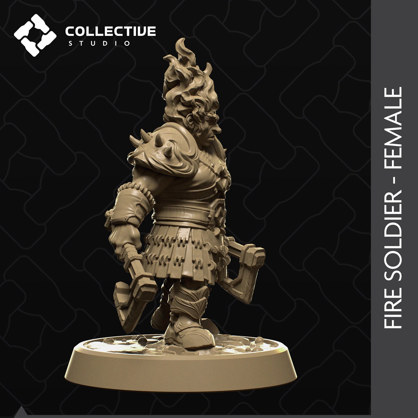 Elemental Soldier, Collective Studios | Dungeons and Dragons | Pathfinder | Table Top RPG | 3D Printed Model