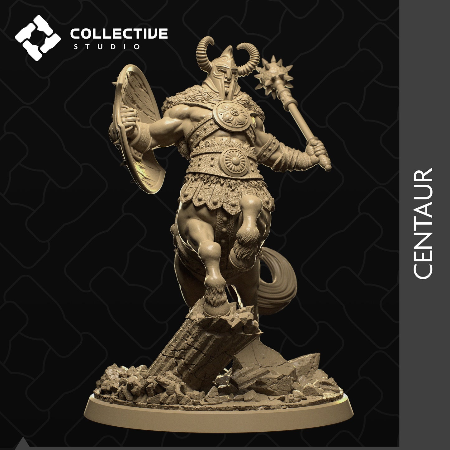 Centaur, Collective Studios | Dungeons and Dragons | Pathfinder | Table Top RPG | 3D Printed Model