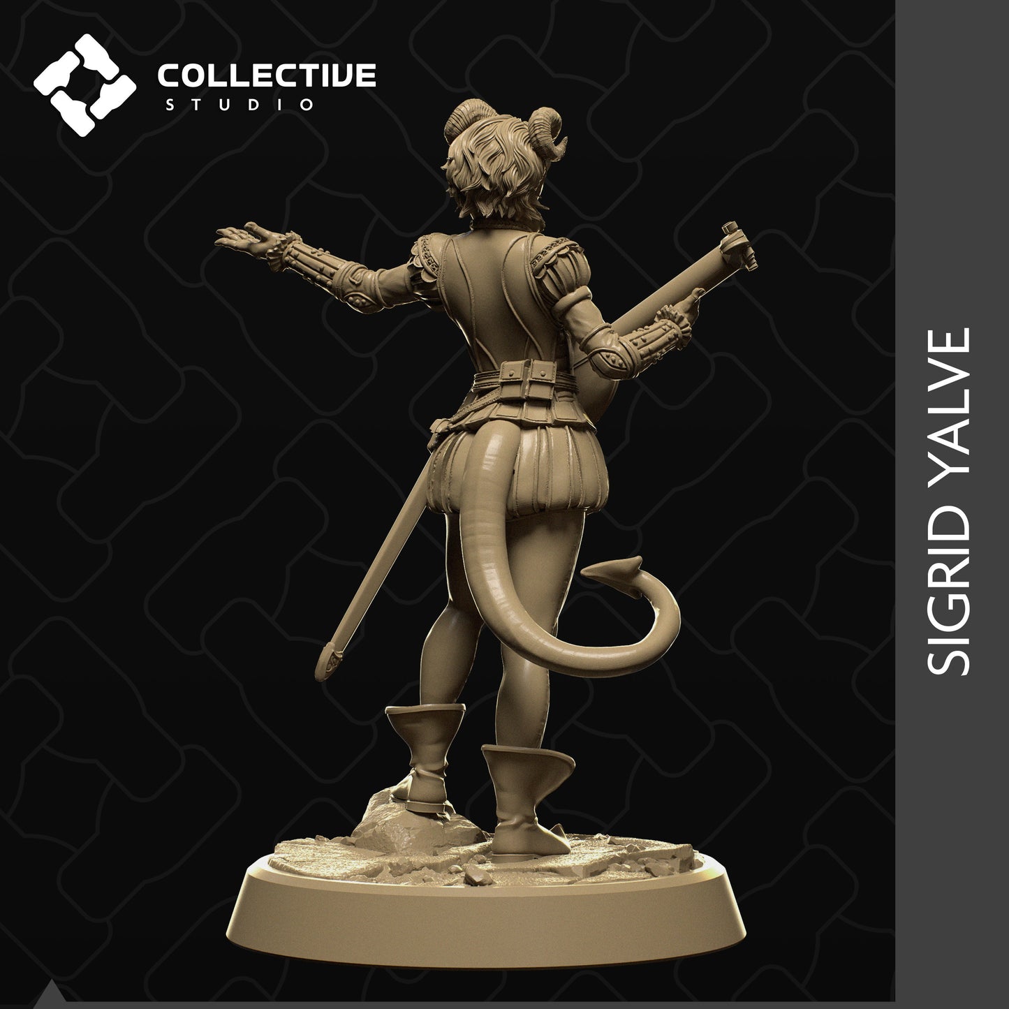 Sigrid, Collective Studios | Dungeons and Dragons | Pathfinder | Table Top RPG | 3D Printed Model