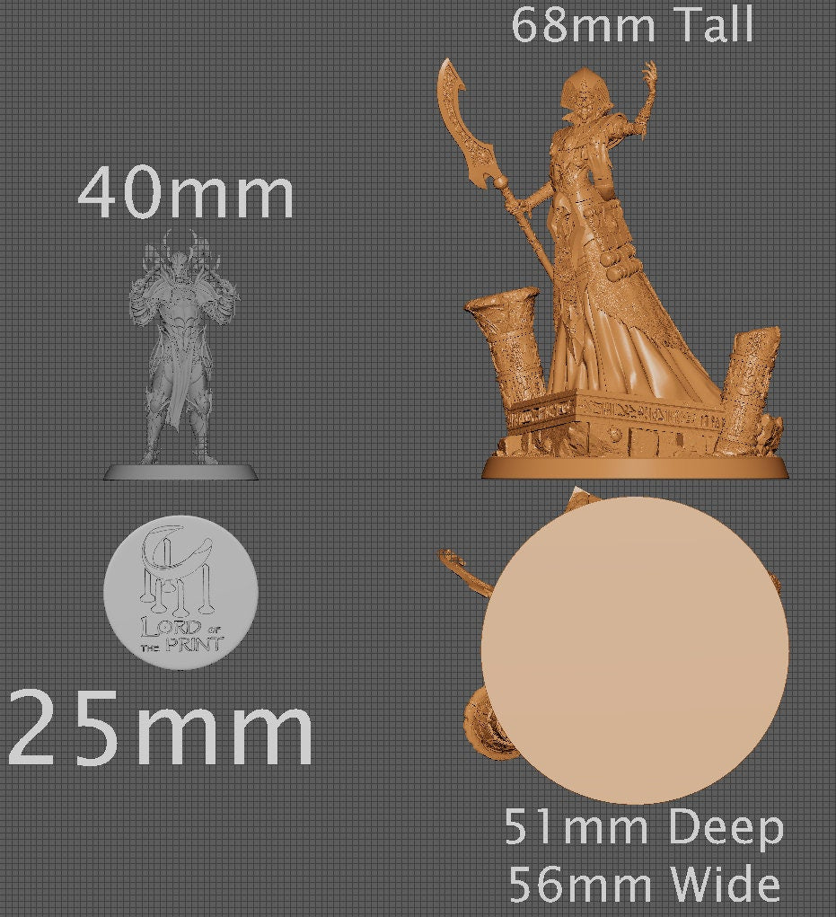 Mummy Lord, Lich, Collective Studios | Dungeons and Dragons | Pathfinder | Table Top RPG | 3D Printed Model