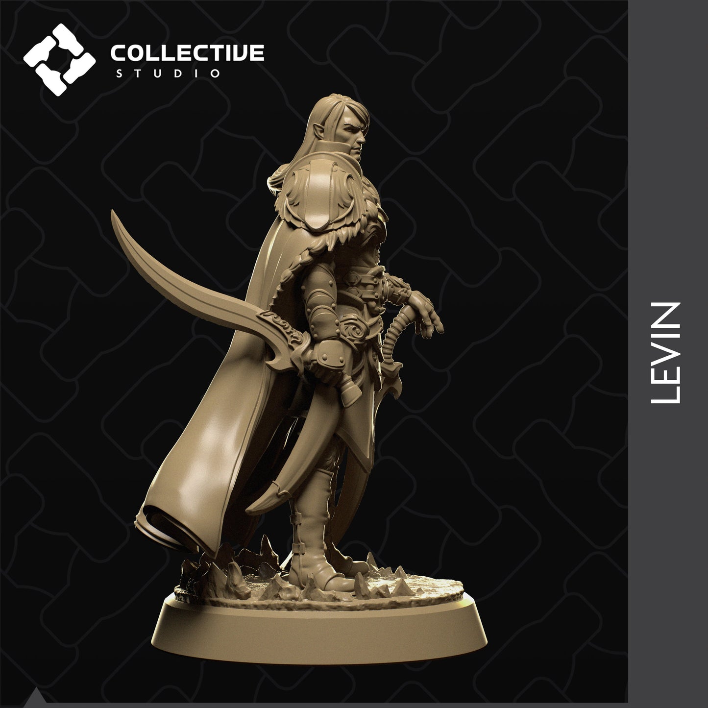 Levin, Collective Studios | Dungeons and Dragons | Pathfinder | Table Top RPG | 3D Printed Model